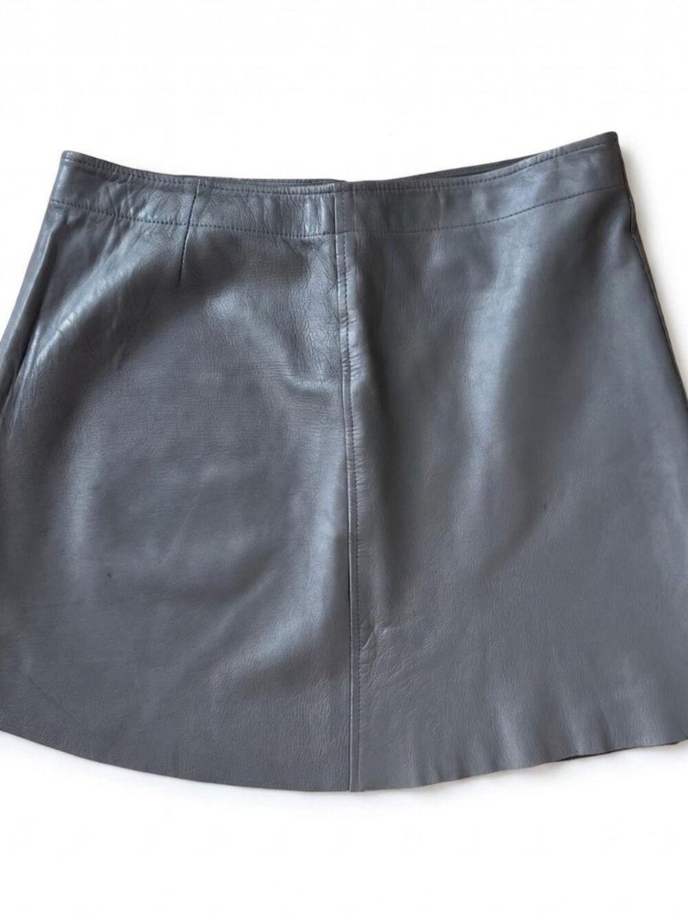 Iconic Y2K Katayone Adeli gray leather mini skirt
